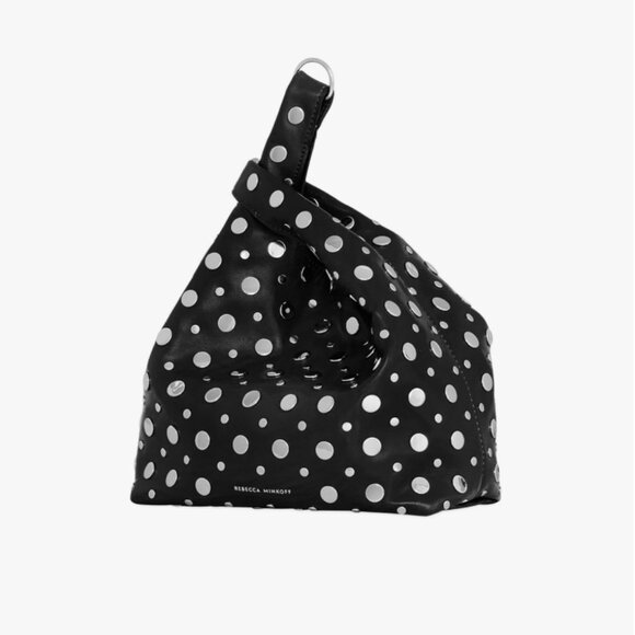 Rebecca Minkoff Ayla Studded Shopper NWT Black Vegan Leather - Picture 3 of 3